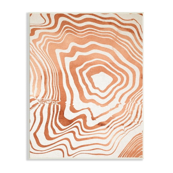 Stupell Industries Abstract Water Ripples Fluid Orange Line Grooves , 13 x 19,Design by Annie Warren
