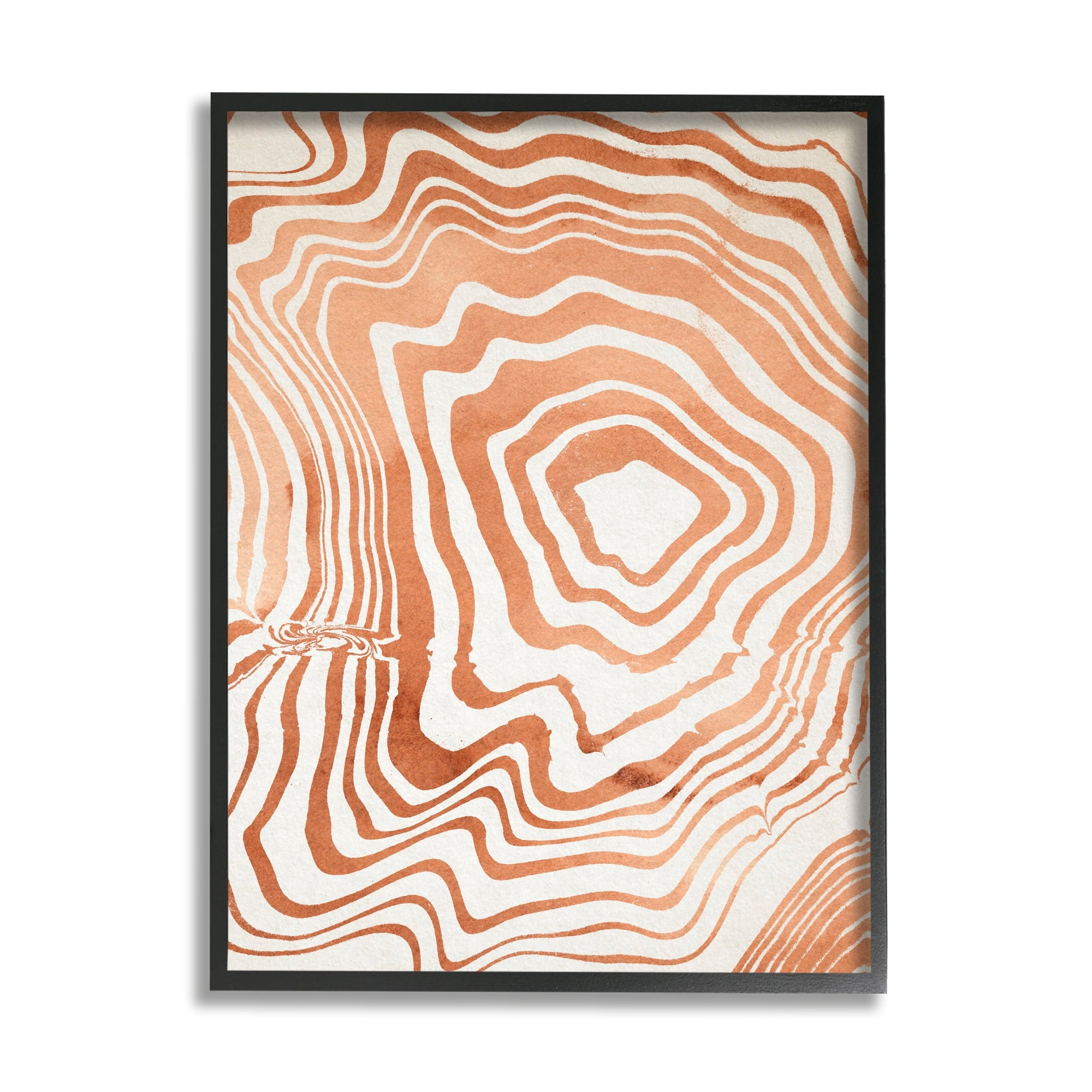 Stupell Industries Abstract Water Ripples Fluid Orange Line Grooves , 16 x 20,Design by Annie Warren