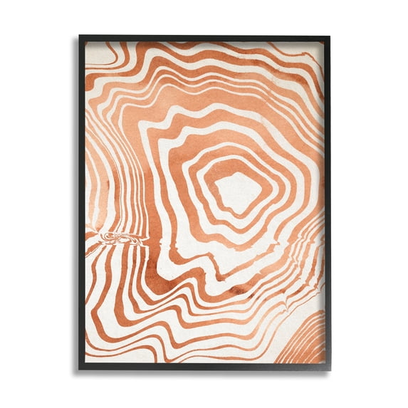 Stupell Industries Abstract Water Ripples Fluid Orange Line Grooves , 16 x 20,Design by Annie Warren