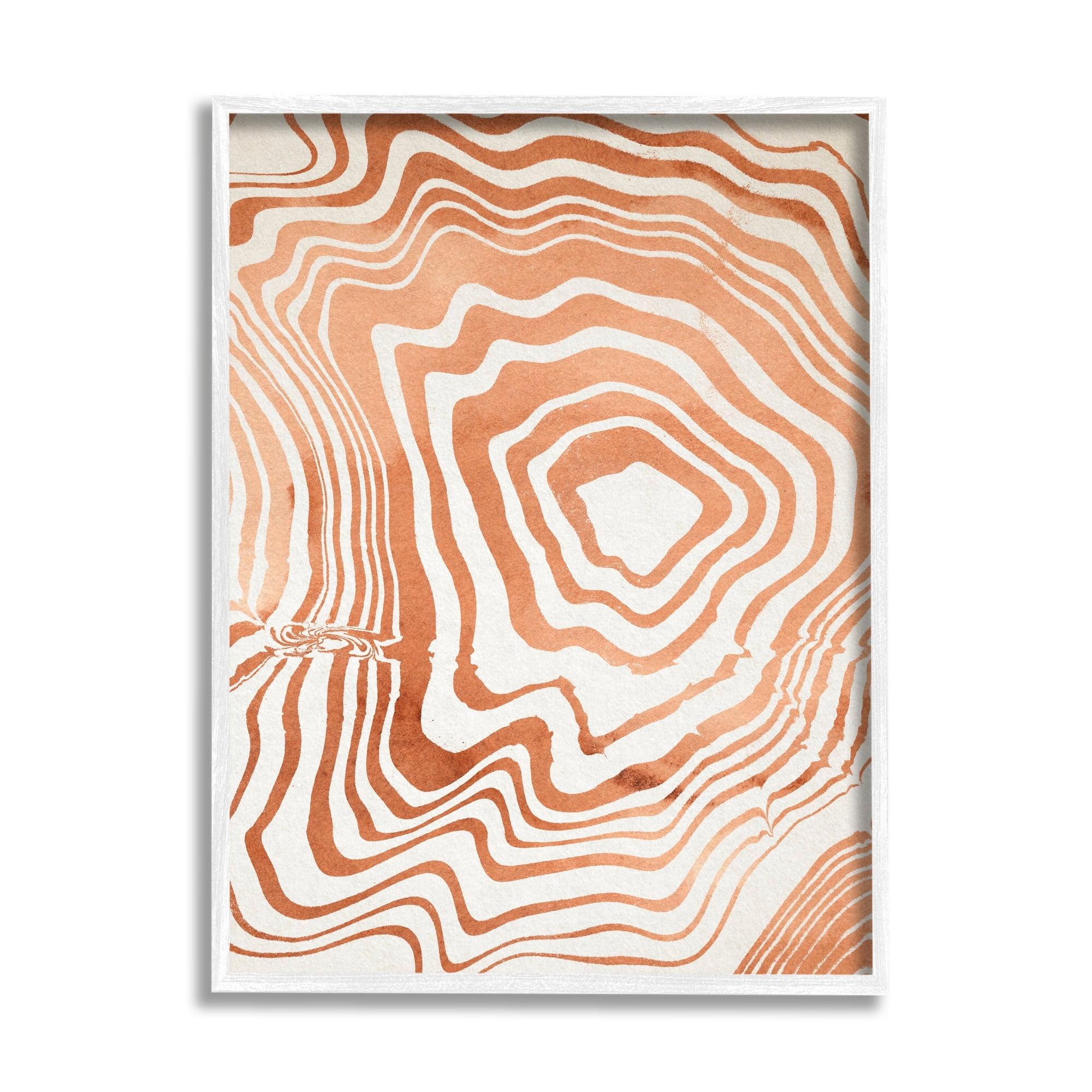 Stupell Industries Abstract Water Ripples Fluid Orange Line Grooves , 16 x 20,Design by Annie Warren