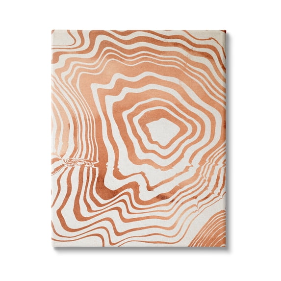 Stupell Industries Abstract Water Ripples Fluid Orange Line Grooves , 24 x 30,Design by Annie Warren
