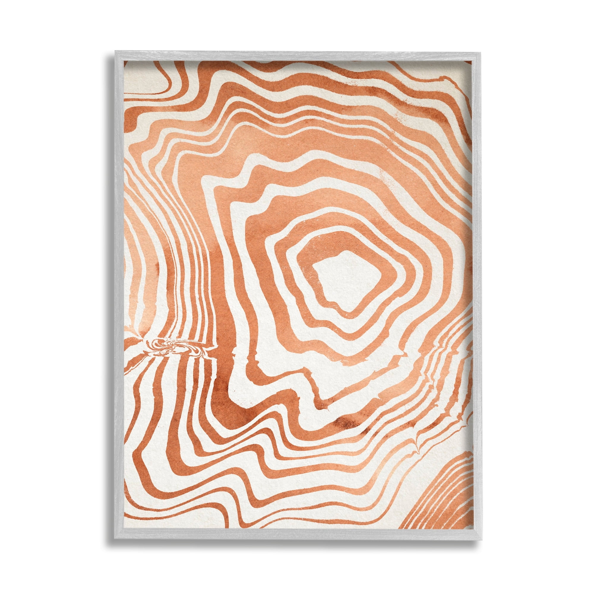 Stupell Industries Abstract Water Ripples Fluid Orange Line Grooves , 24 x 30,Design by Annie Warren