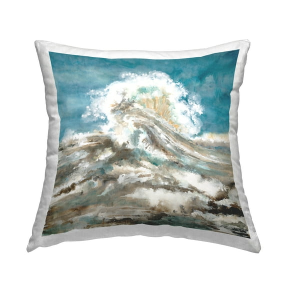 Stupell Industries Abstract Water Splash Landscape Square Decorative Printed Throw Pillow, 18 x 18