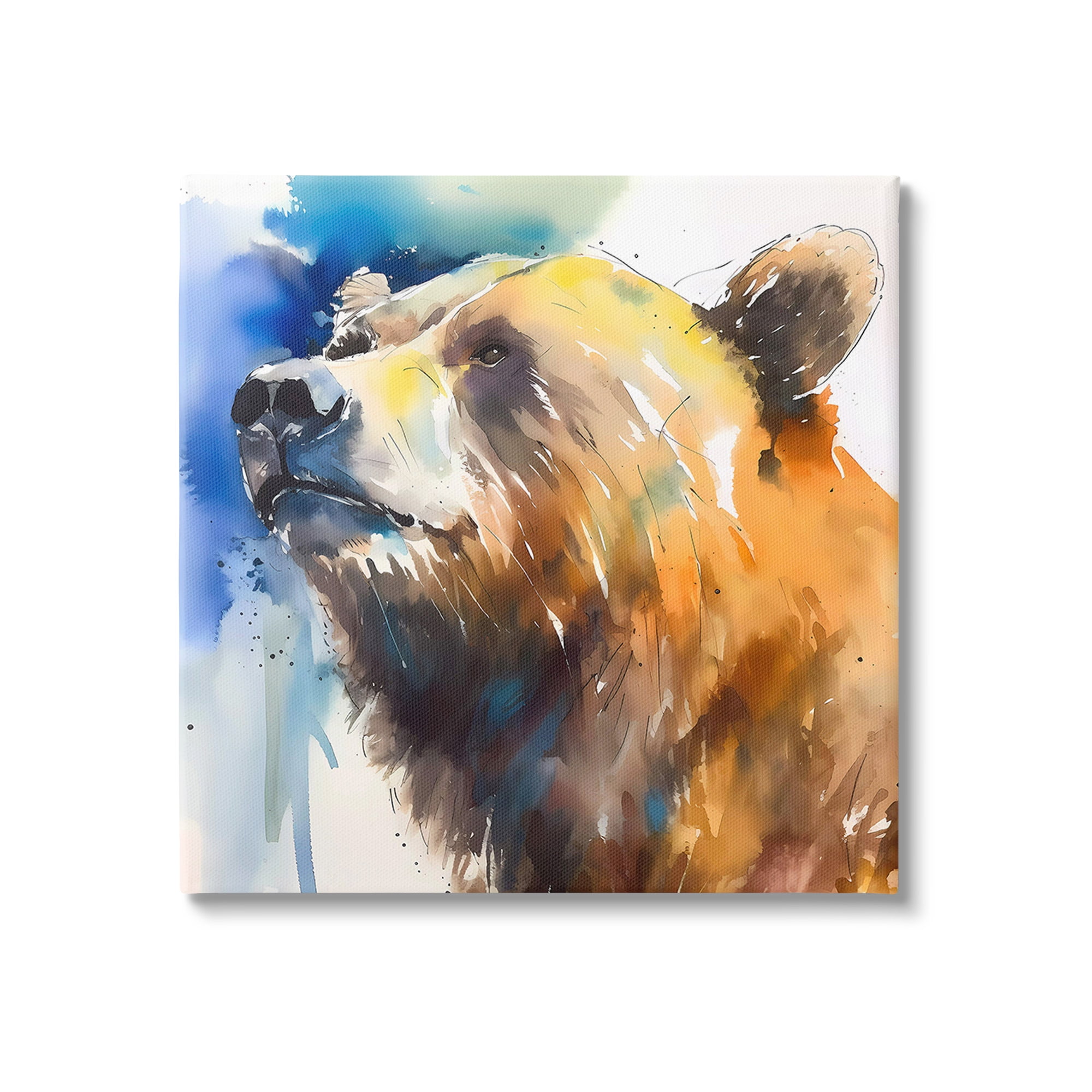 Stupell Industries Abstract Watercolor Bear Animals & Insects Painting Gallery Wrapped Canvas Art Print Wall Art, 24 x 24