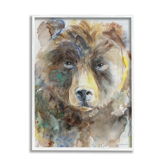 Stupell Industries Abstract Watercolor Brown Bear Portrait Wild Forest Animal, 11 x 14, Design by Kamdon Kreations