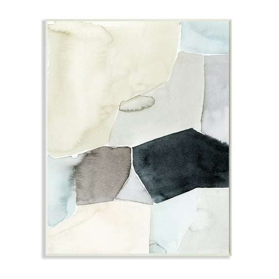 Stupell Industries Abstract Watercolor Shapes Green Blue Black,10 x 15,Designed by Grace Popp