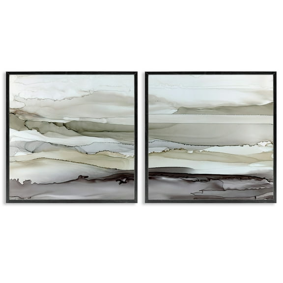 Stupell Industries Abstract Watercolor Wave Interpretation Grey Brown Fluid Movement, 12 x 12, Design by Carol Robinson