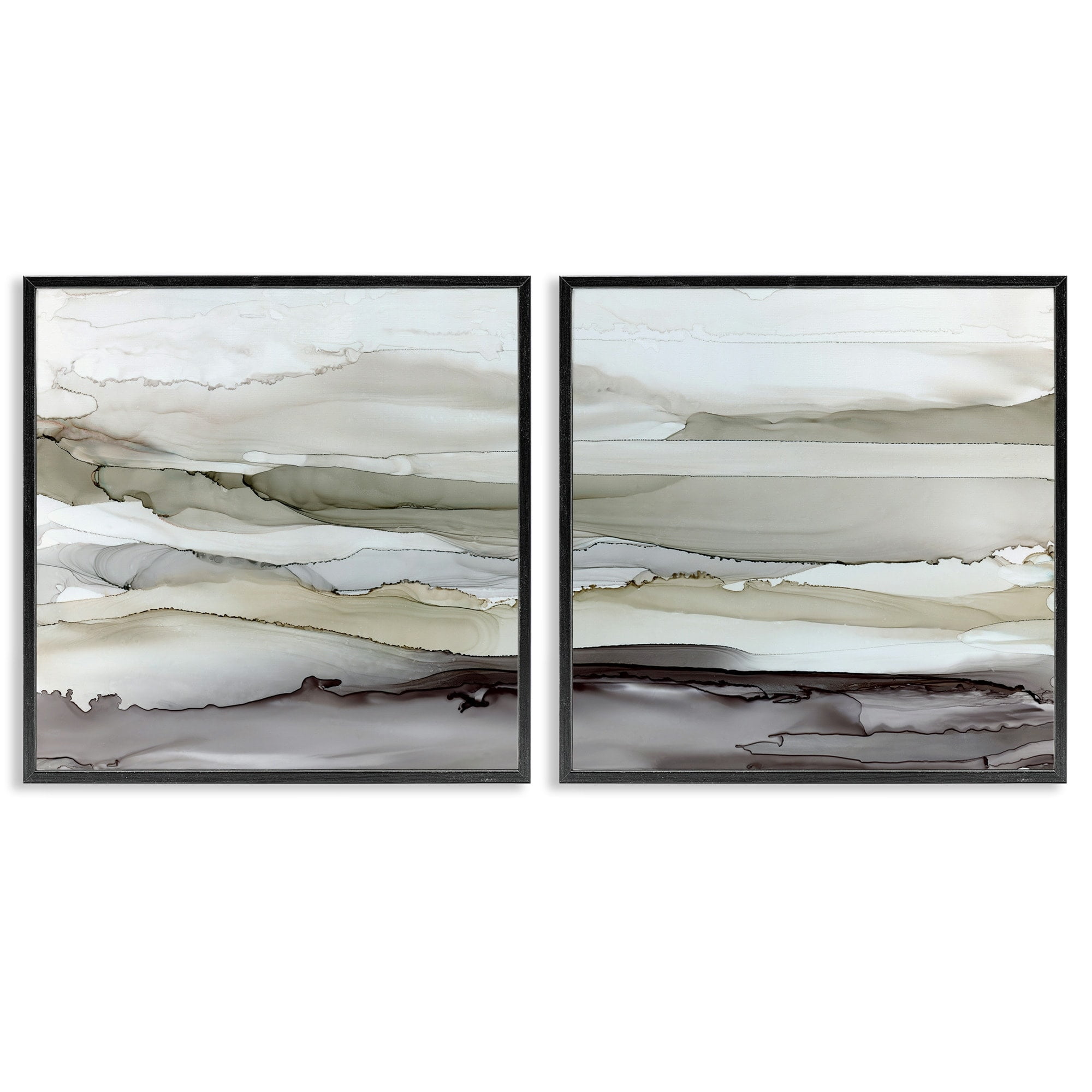 Stupell Industries Abstract Watercolor Wave Interpretation Grey Brown Fluid Movement, 24 x 24, Design by Carol Robinson