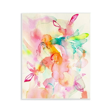 Stupell Industries Abstract Watery Island Flowers Abstract Painting Unframed Art Print Wall Art, 11 x 14