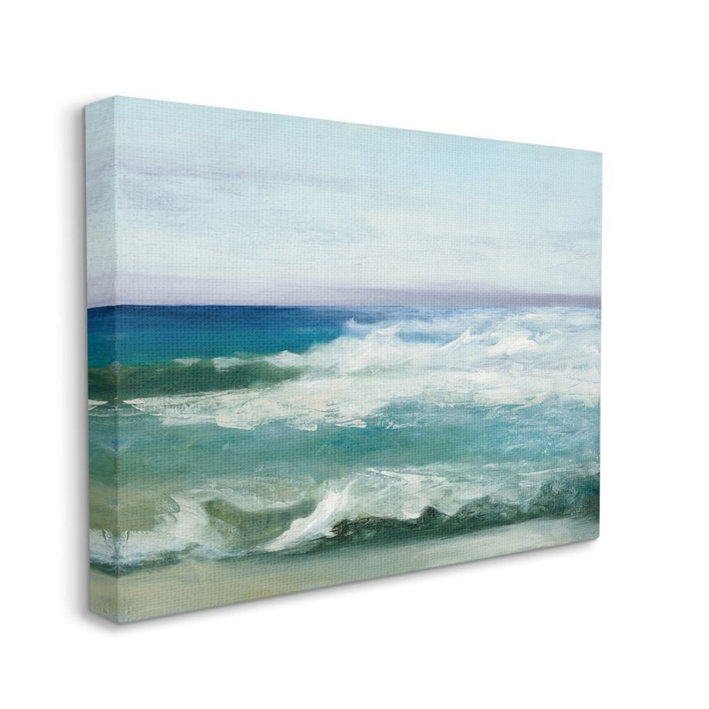 Stupell Industries Abstract Waves Crashing Nautical Seascape Painting Canvas Wall Art Design by Julia Purinton, 24" x 30"