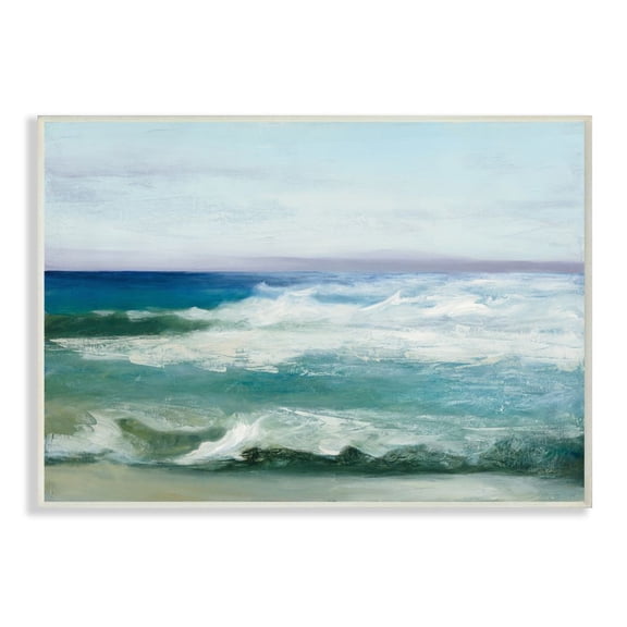 Stupell Industries Abstract Waves Crashing Nautical Seascape Painting Wall Plaque Design by Julia Purinton