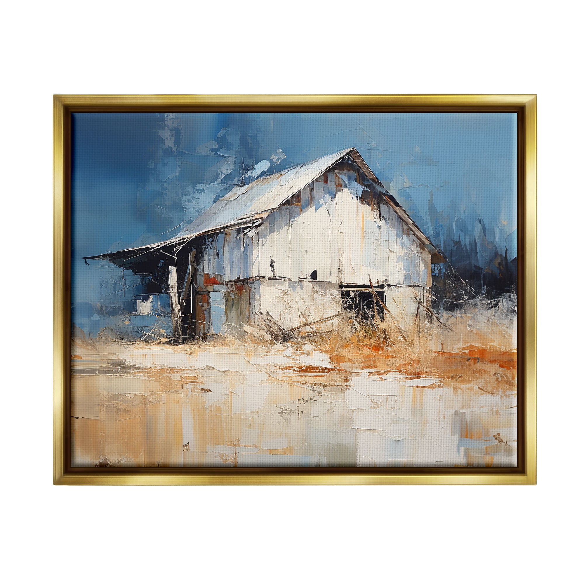 Stupell Industries Abstract Weathered Barn Abstract Painting Gold ...