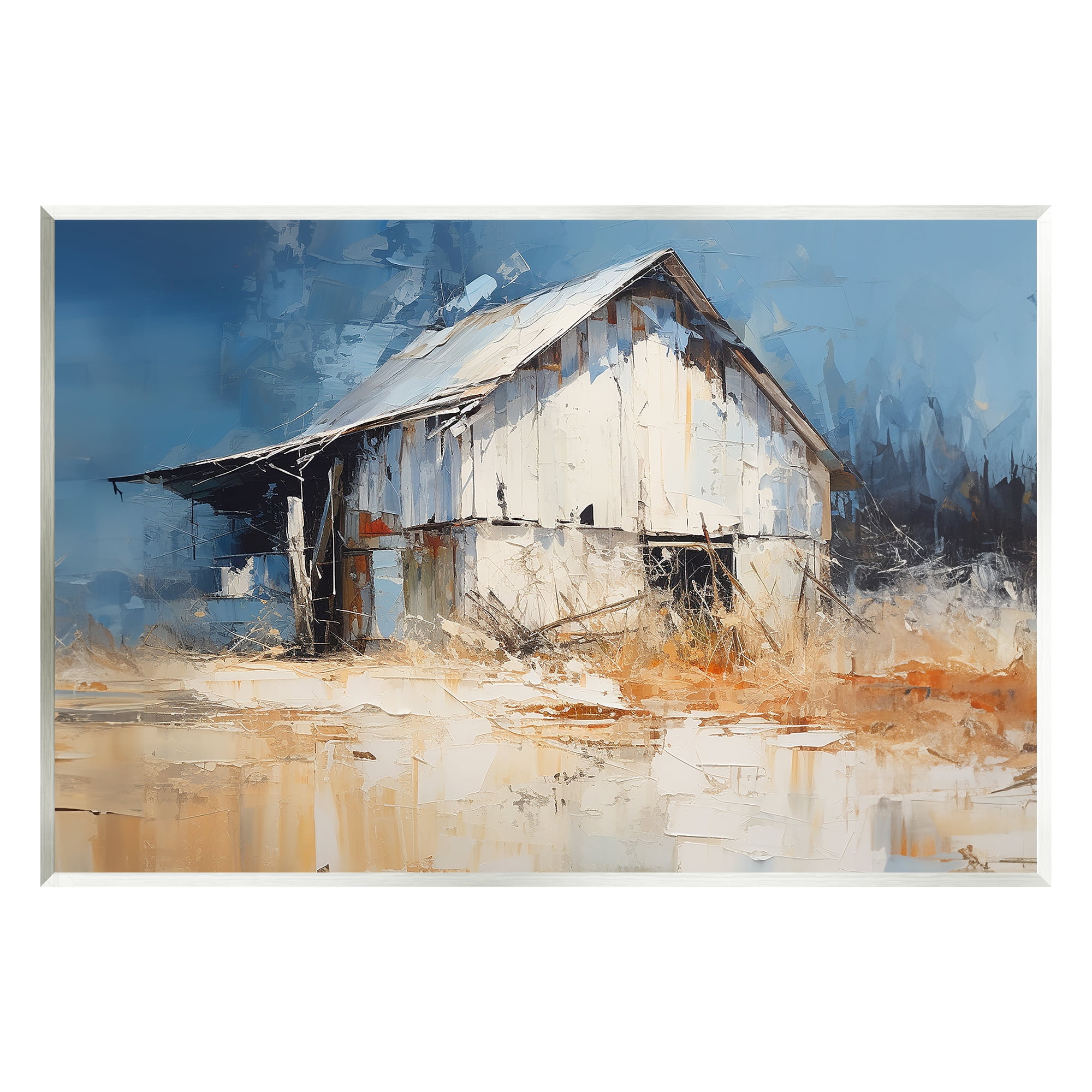 Stupell Industries Abstract Weathered Barn Abstract Painting Unframed Art Print Wall Art, 15 x 10