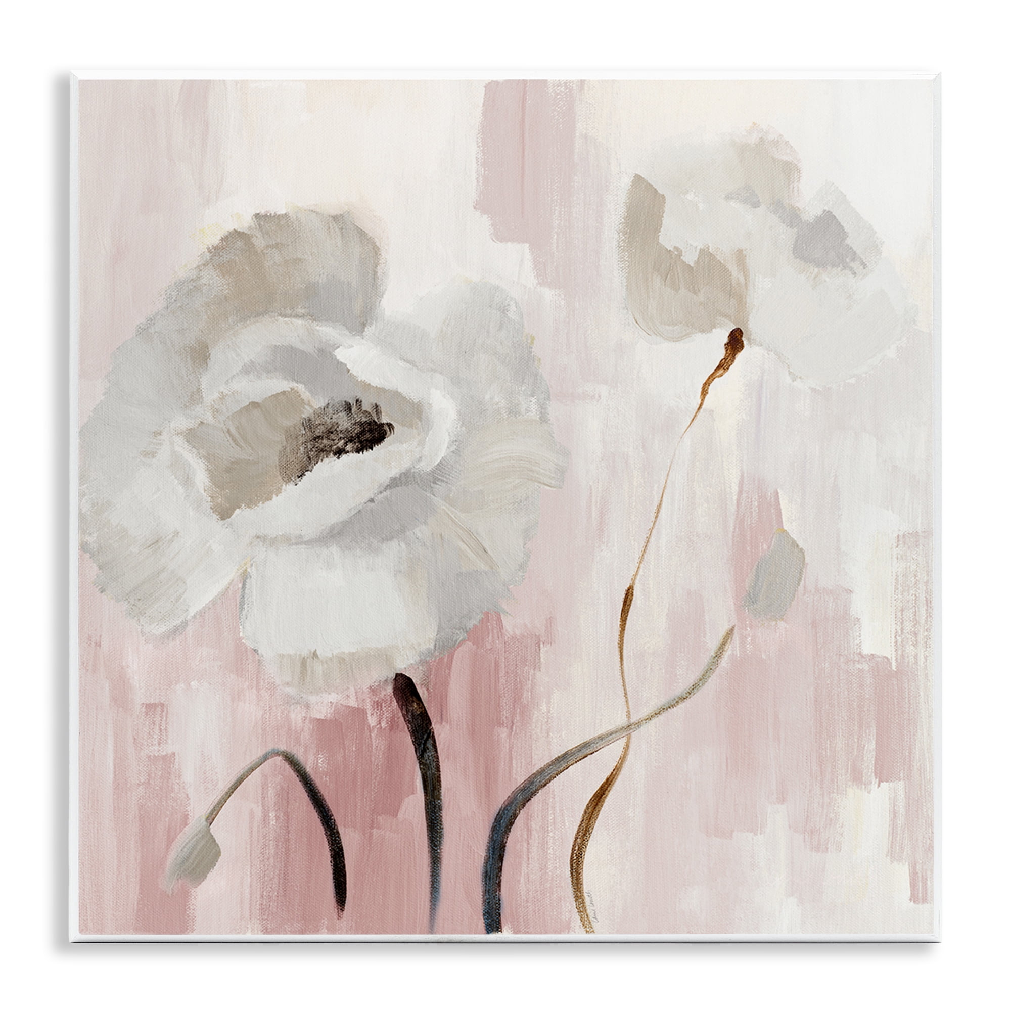 Stupell Industries Abstract White Blossoms Botanical & Floral Painting Unframed Art Print Wall Art, 12 x 12