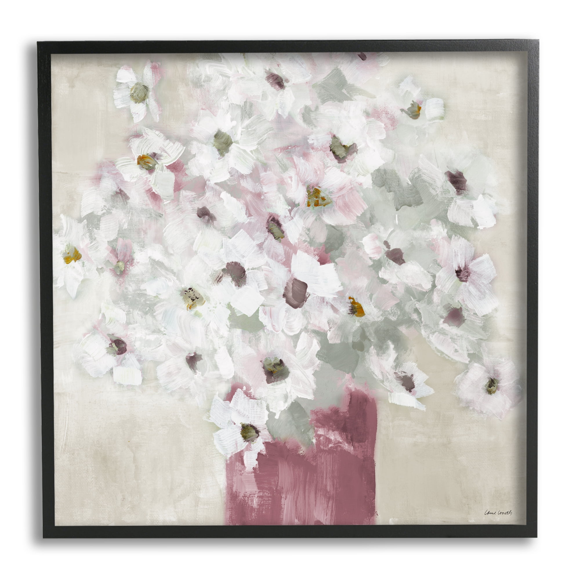 Stupell Industries Abstract White Daisy Bouquet Contemporary Flowers Red Vase, 12 x 12, Design by Lanie Loreth