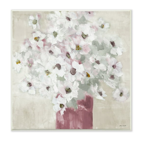 Stupell Industries Abstract White Daisy Bouquet Contemporary Flowers Red Vase, 12 x 12, Design by Lanie Loreth