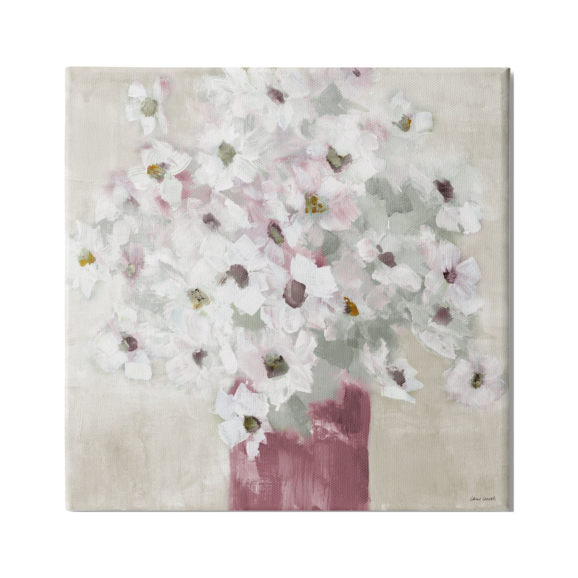Stupell Industries Abstract White Daisy Bouquet Contemporary Flowers Red Vase, 17 x 17, Design by Lanie Loreth