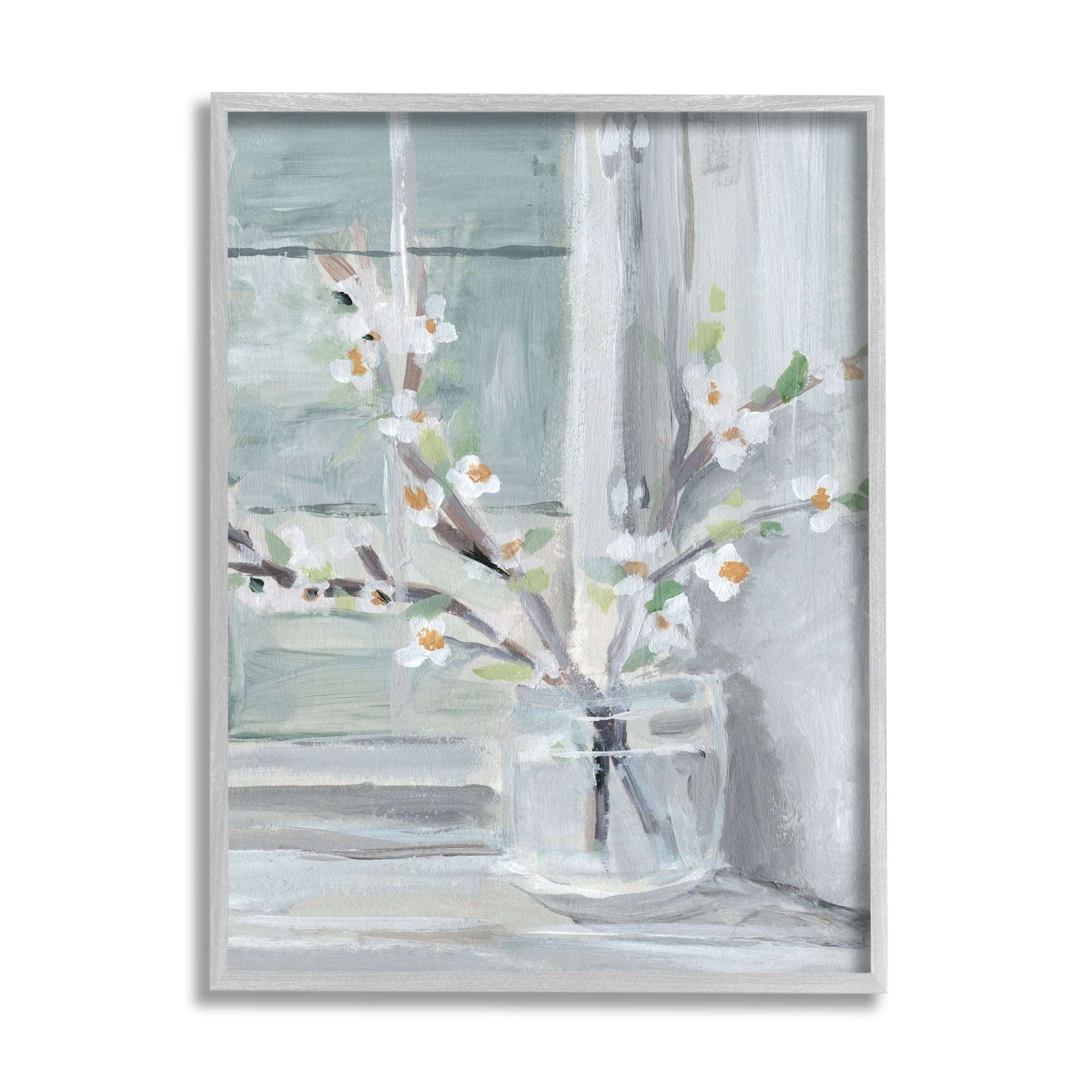 Stupell Industries Abstract White Flower Window Sill Contemporary Still Life, 16 x 20, Design by Annie WarrenÂ&nbsp;