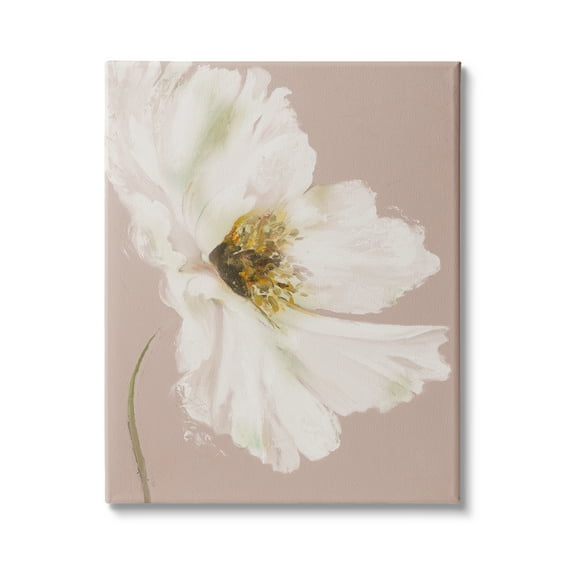 Stupell Industries Abstract White Petal Flower Expressive Flower Beige Green, 36 x 48, Design by Patricia Pinto