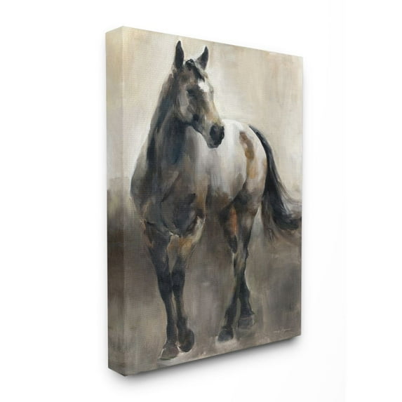 Stupell Industries Abstract Wild Horse Stance Brown Black Painting Canvas Wall Art Design by Marilyn Hageman, 30" x 40"