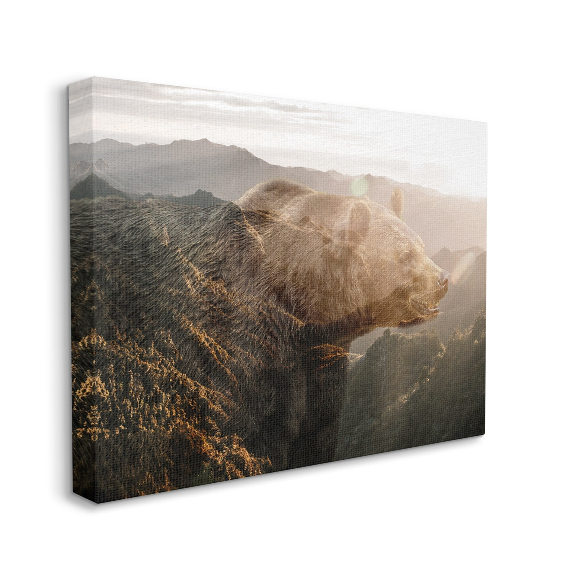 Stupell Industries Abstract Wilderness Bear Rustic Mountain Range Modern Photography, 20 x 16,Design by Ann Bailey