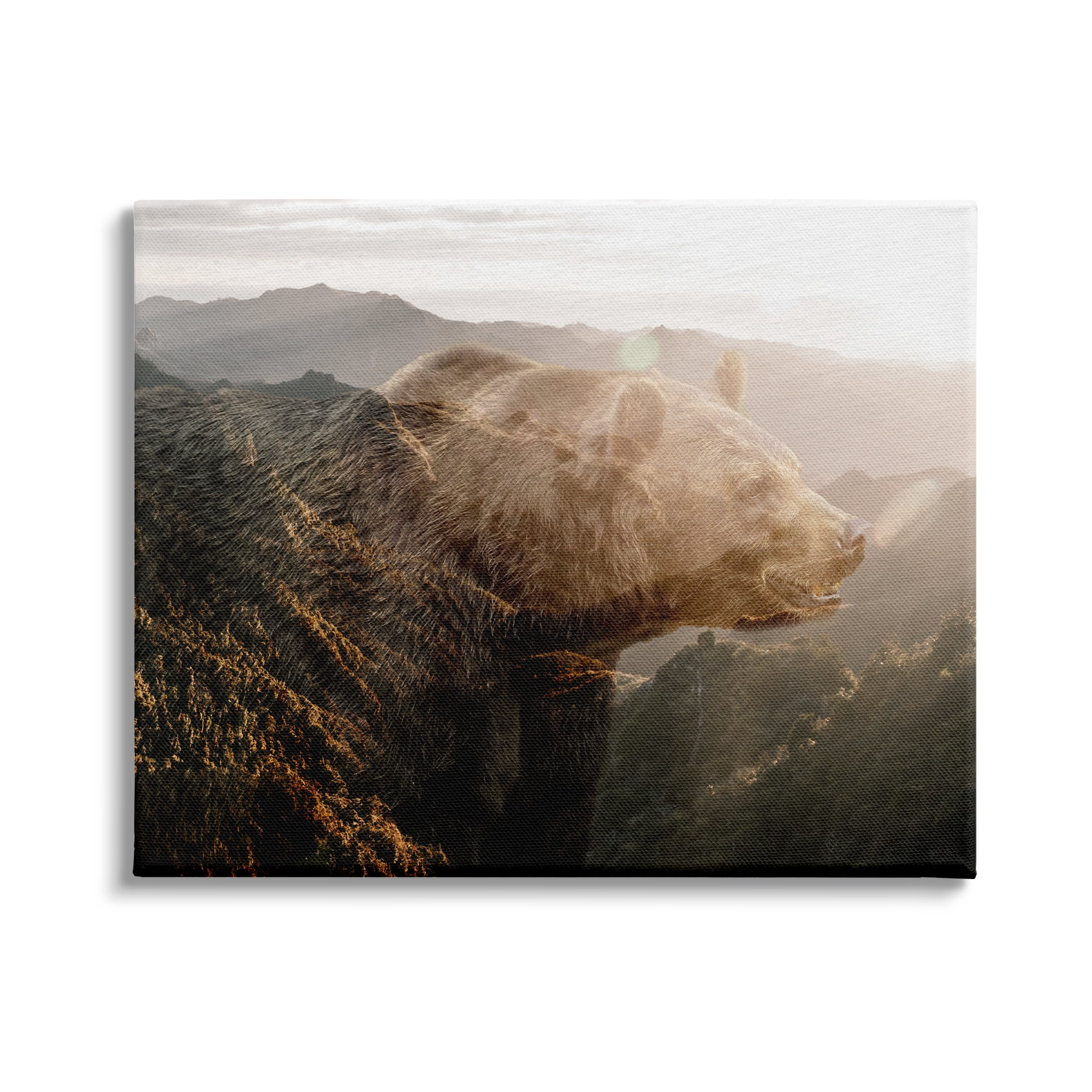 Stupell Industries Abstract Wilderness Bear Rustic Mountain Range Modern Photography, 40 x 30,Design by Ann Bailey