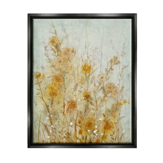 Stupell Industries Abstract Wildflowers Blooming Botanical & Floral Painting Black Floater Framed Art Print Wall Art