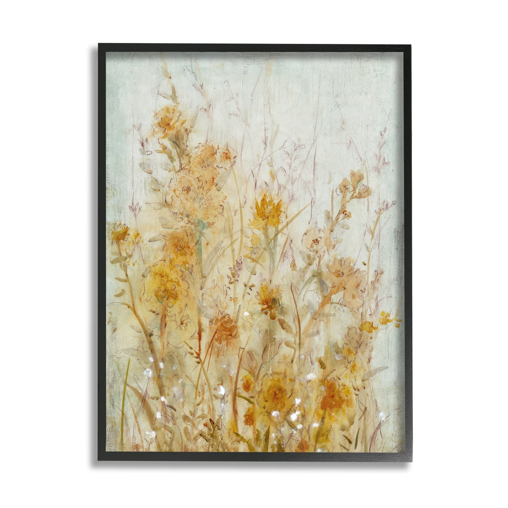 Stupell Industries Abstract Wildflowers Blooming Botanical & Floral Painting Black Framed Art Print Wall Art