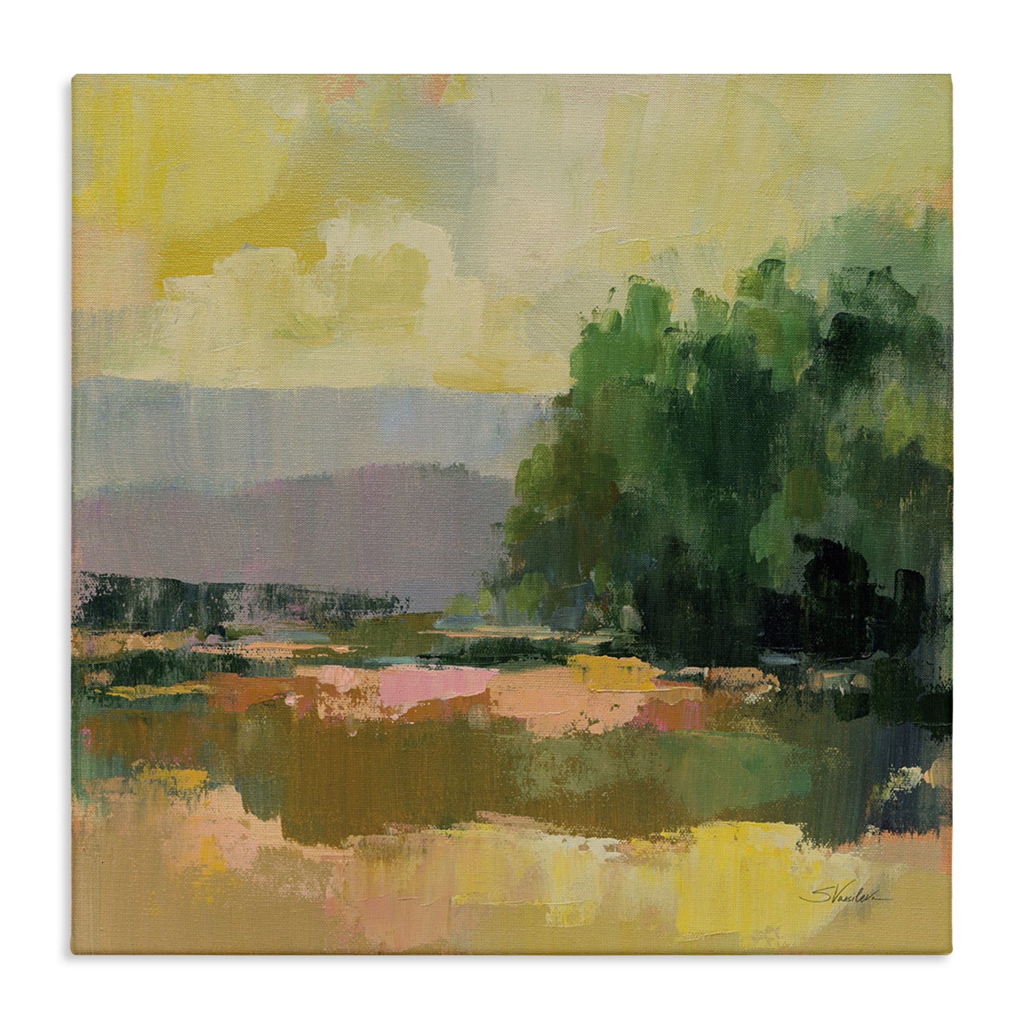 Stupell Industries Abstract Willow Tree Landscape & Nature Painting Wrapped Canvas Art Print Wall Art, 30 x 30