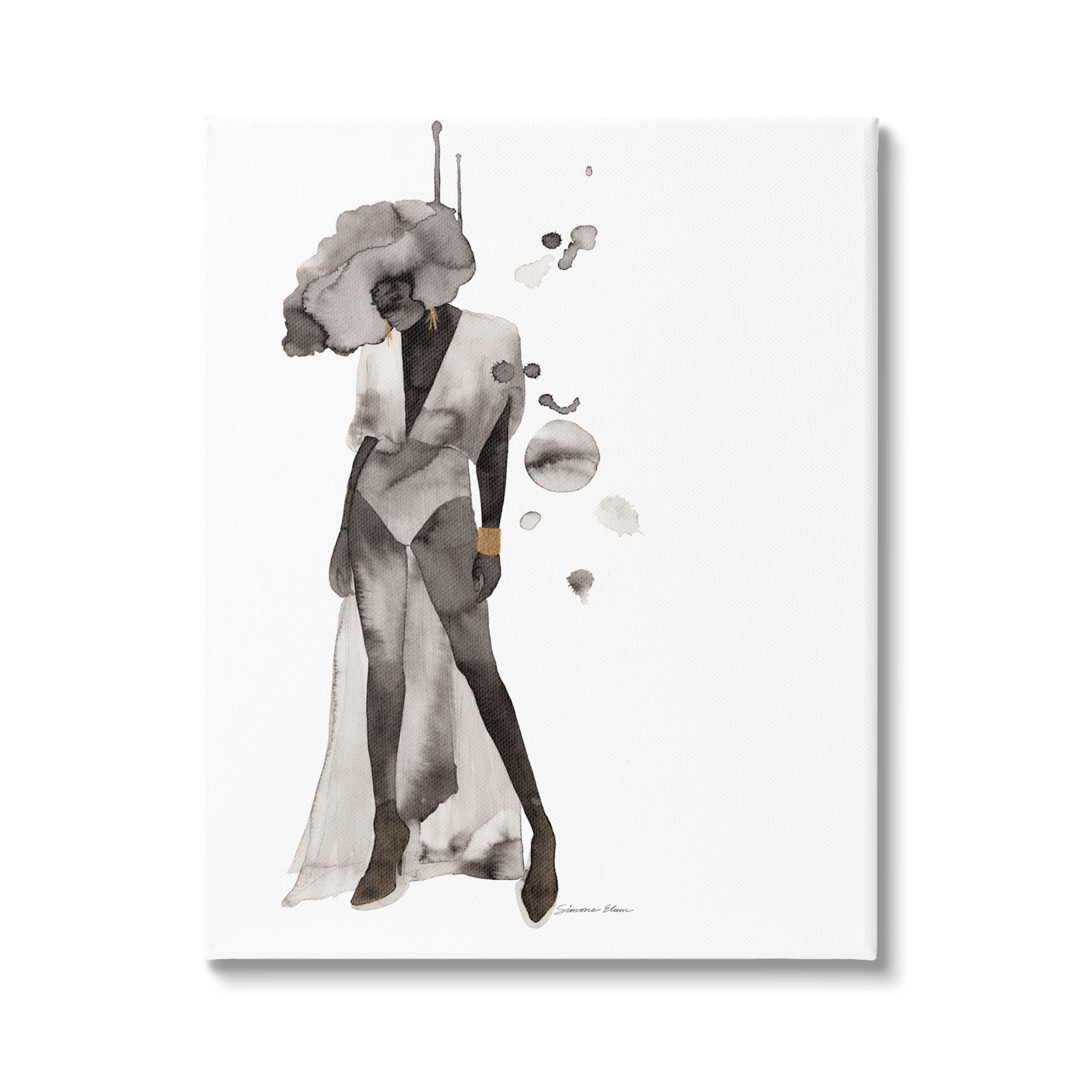 Stupell Industries Abstract Woman Illustration Abstract Painting Gallery Wrapped Canvas Print Wall Art, 36 x 48