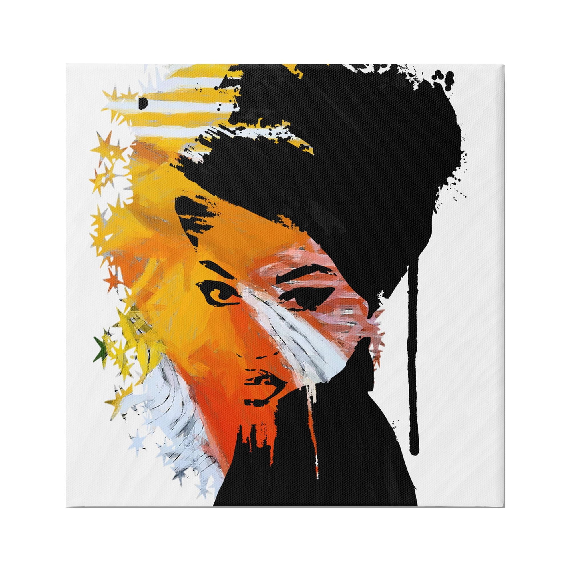 Stupell Industries Abstract Woman & Stars Abstract Painting Gallery Wrapped Canvas Art Print Wall Art, 30 x 30