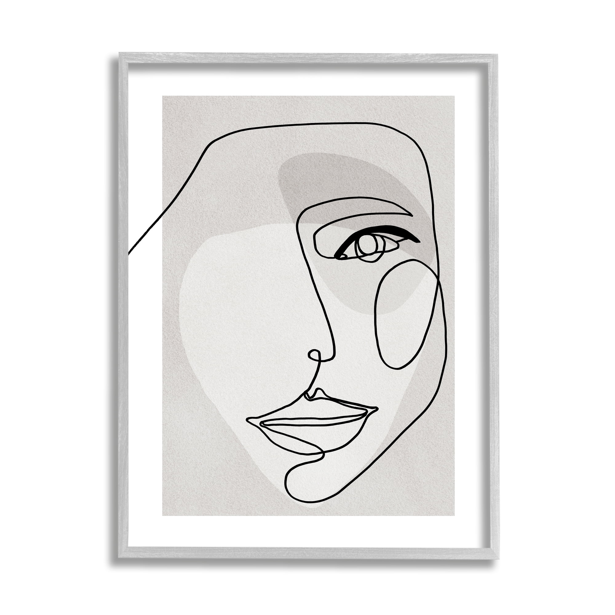 Stupell Industries Abstract Woman's Face Monochromatic Avant-Garde,16 x 20,Designed by Design Fabrikken