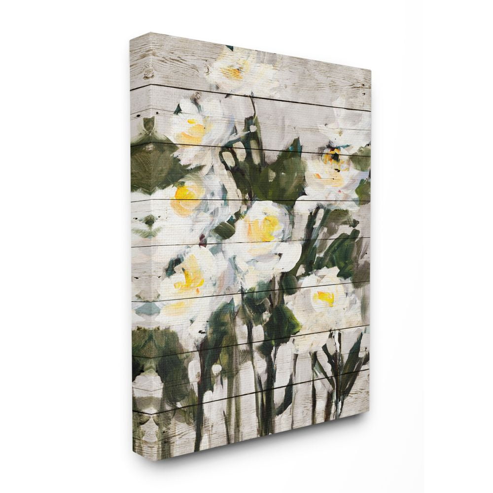 Stupell Industries Abstract Wood Panel Flower Painting Canvas Wall Art by Jane Slivka