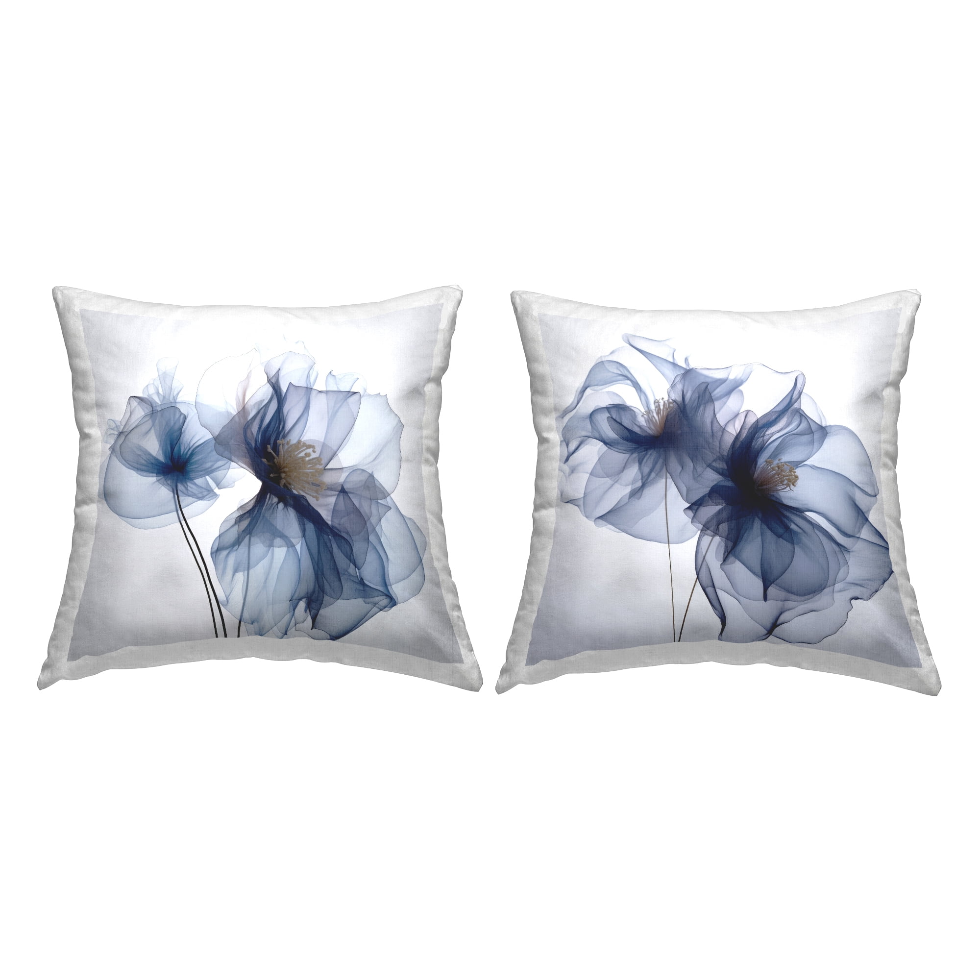Stupell Industries Abstract X-Ray Flowers Decorative Printed Throw Pillow, 18 x 18