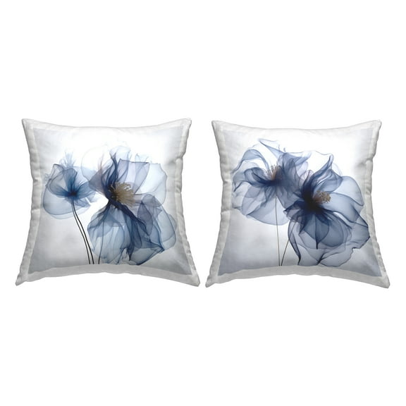 Stupell Industries Abstract X-Ray Flowers Decorative Printed Throw Pillow, 18 x 18