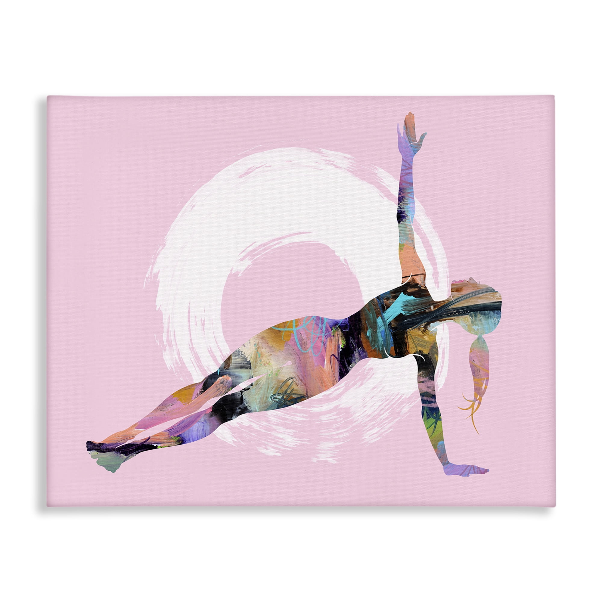Stupell Industries Abstract Yoga Exercise People Painting Wrapped Canvas Art Print Wall Art, 48 x 36