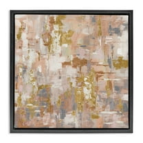 Stupell Industries Abstract with Paint Streaks Abstract Painting Black Floater Framed Canvas Art Print Wall Art, 18 x 18