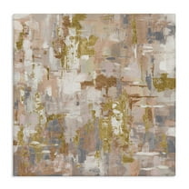 Stupell Industries Abstract with Paint Streaks Abstract Painting Gallery Wrapped Canvas Art Print Wall Art, 17 x 17