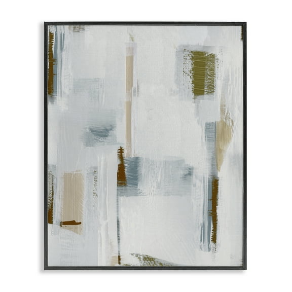 Stupell Industries Abstract with Subtle Forms Abstract Painting Black Framed Art Print Wall Art, 11 x 14