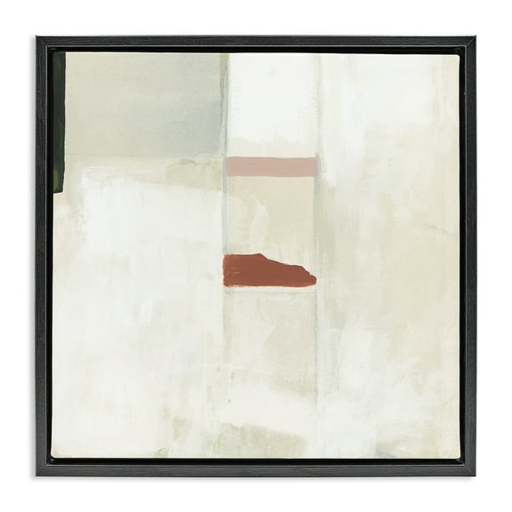 Stupell Industries Abstract with Terracotta Accent Abstract Painting Black Floater Framed Canvas Art Print Wall Art, 18 x 18