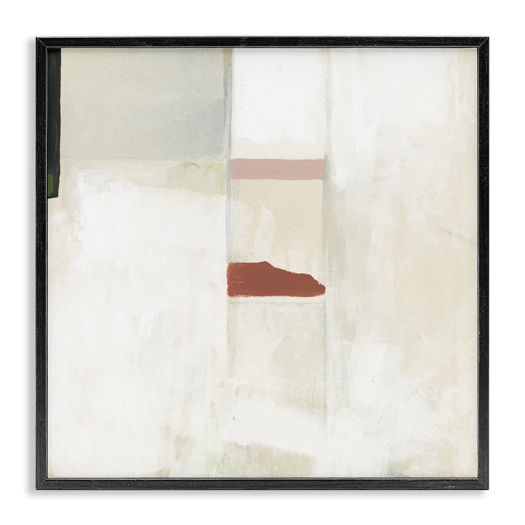 Stupell Industries Abstract with Terracotta Accent Abstract Painting Black Framed Art Print Wall Art, 24 x 24