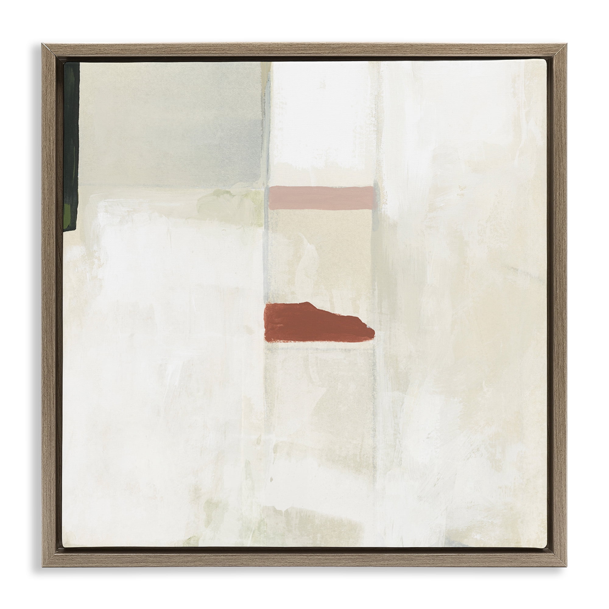 Stupell Industries Abstract with Terracotta Accent Abstract Painting Brown Floater Framed Canvas Art Print Wall Art, 25 x 25