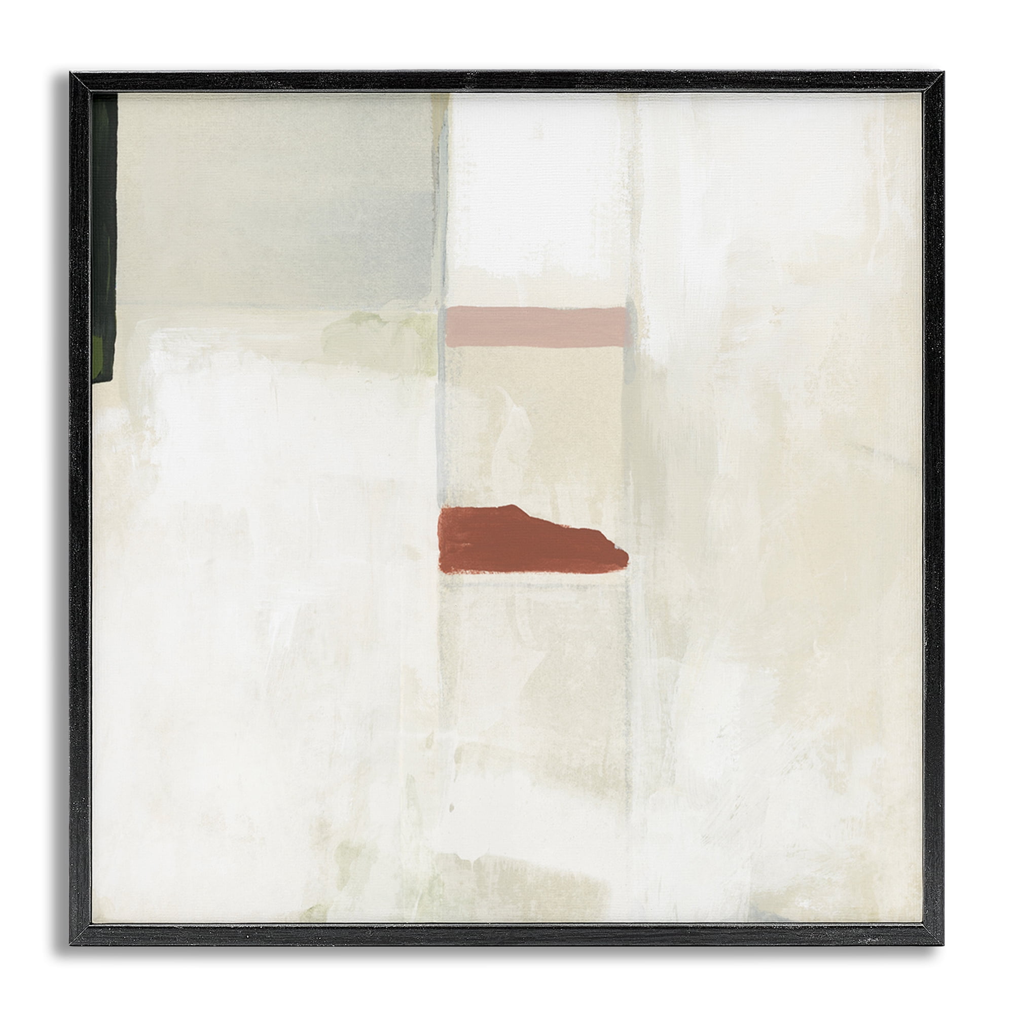 Stupell Industries Abstract with Terracotta Accent Abstract Painting Gray Framed Art Print Wall Art, 12 x 12