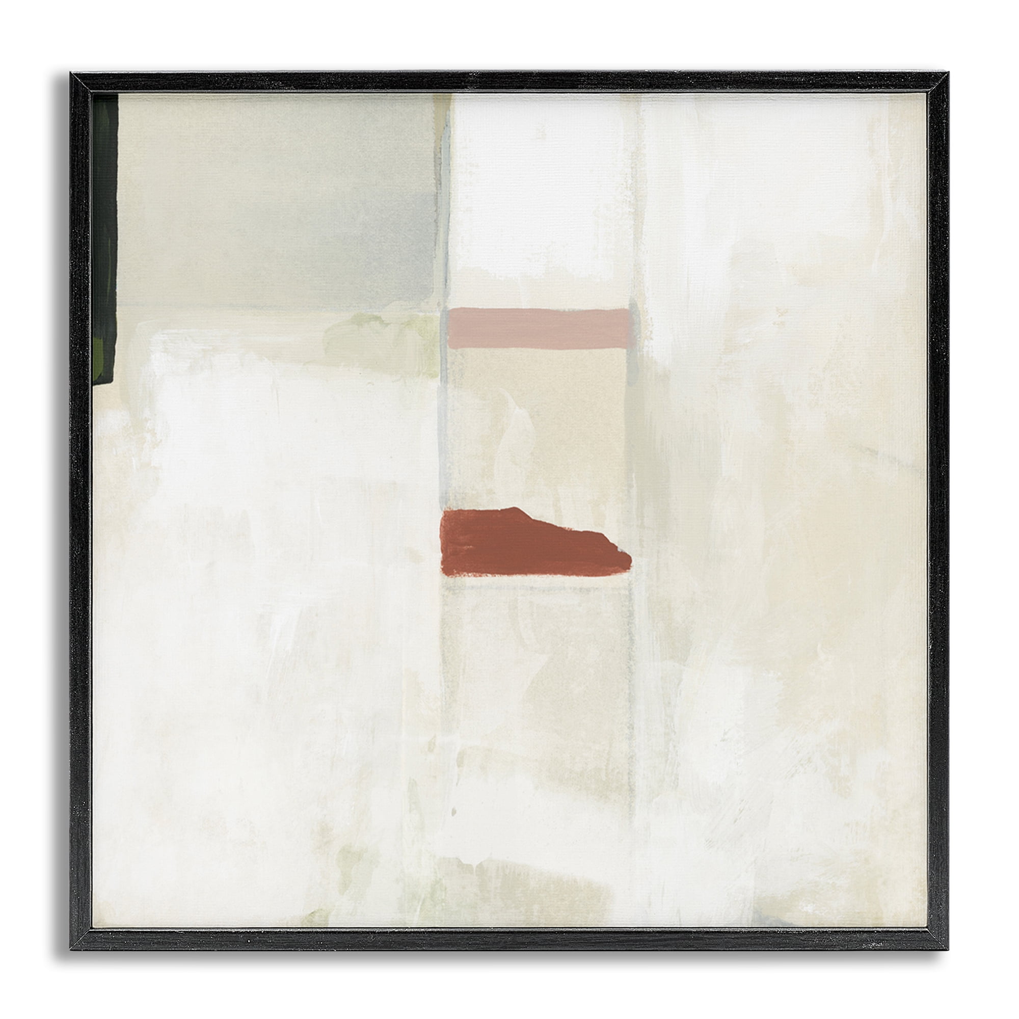 Stupell Industries Abstract with Terracotta Accent Abstract Painting Gray Framed Art Print Wall Art, 24 x 24