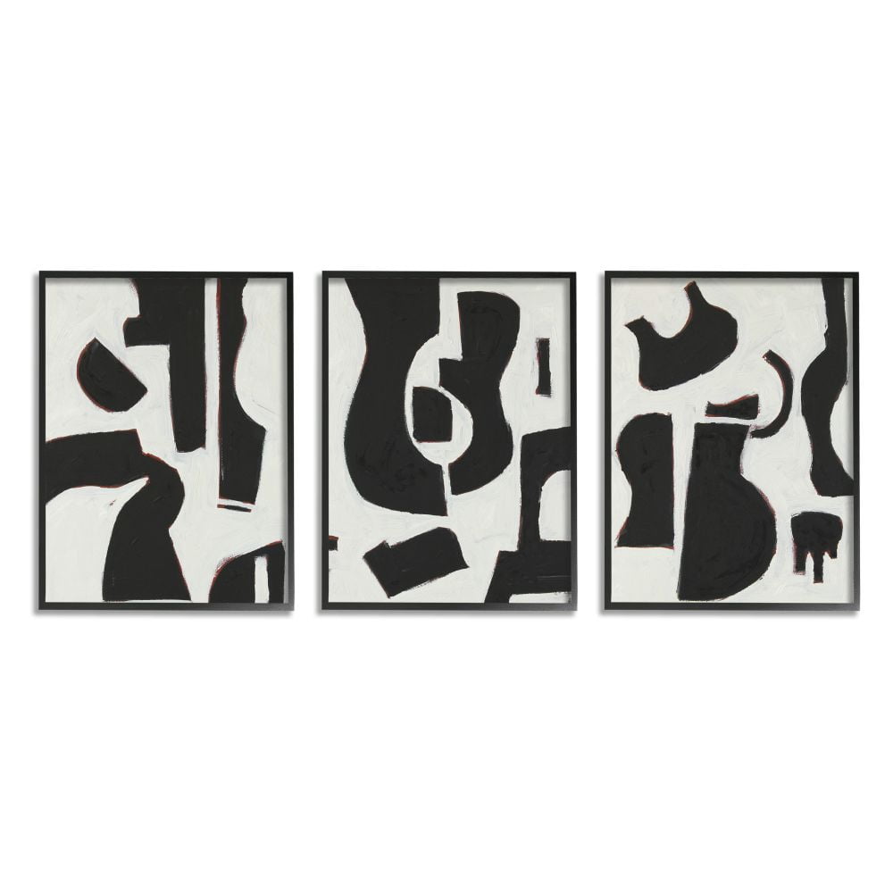 Stupell Industries Abstracted Guitar Shapes Traditional Black White Designed by Rob Delamater