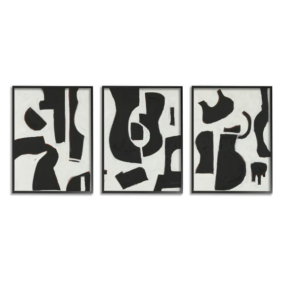 Stupell Industries Abstracted Guitar Shapes Traditional Black White Designed by Rob Delamater