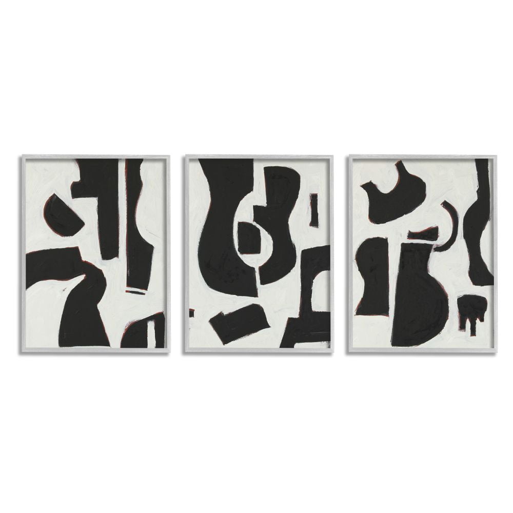 Stupell Industries Abstracted Guitar Shapes Traditional Black White Designed by Rob Delamater