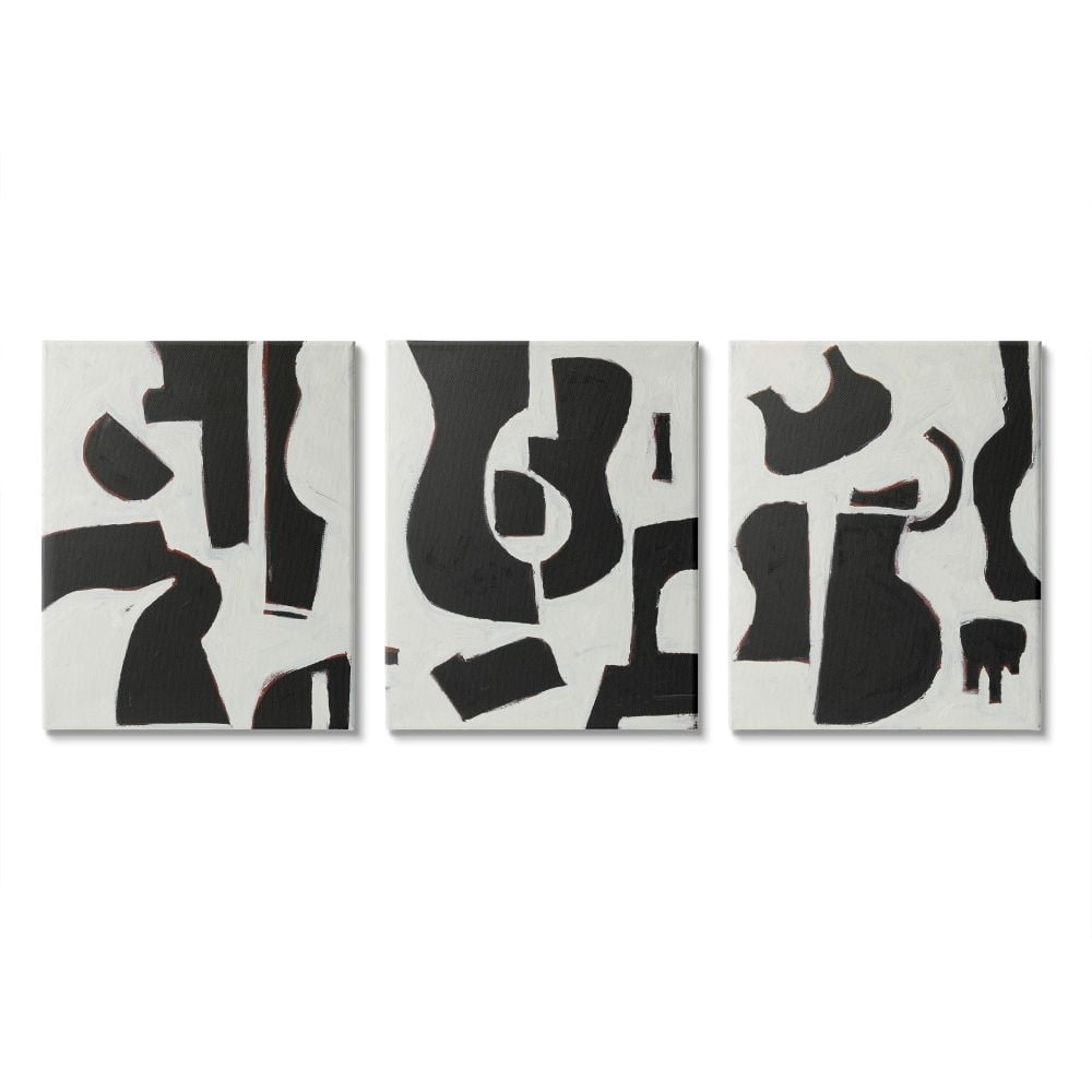 Stupell Industries Abstracted Guitar Shapes Traditional Black White Designed by Rob Delamater