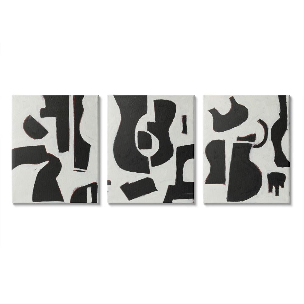 Stupell Industries Abstracted Guitar Shapes Traditional Black White Designed by Rob Delamater