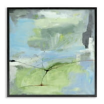 Stupell Industries Abstraction with Streaked Line Abstract Painting Black Framed Art Print Wall Art, 12 x 12